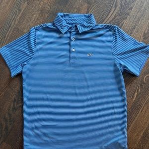 Vineyard Vines Sankaty Polo Blue Stripe BOYS Size XL